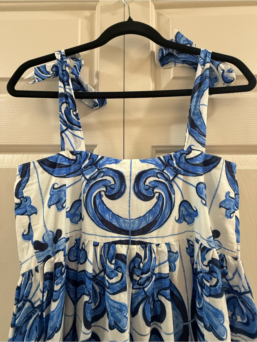 Tuckernuck Tilly Caftan Majolica Tile Blue Cotton Maxi Dress XS NWT - Picture 9 of 12